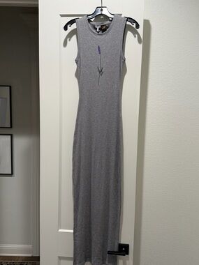 Loewe Gray Sleeveless Maxi Dress with Lavender Stem Embroidery Paula’s Ibiza
